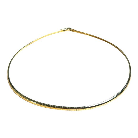 Vintage Gold Tone Omega Chain Collar Length Necklace - Picture 5 of 5